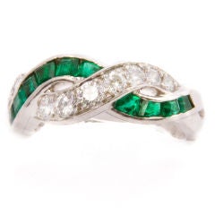 Platinum OSCAR HEYMAN Emerald and Diamond Ring