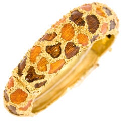 Giraffe Pattern Enamel Bangle Bracelet