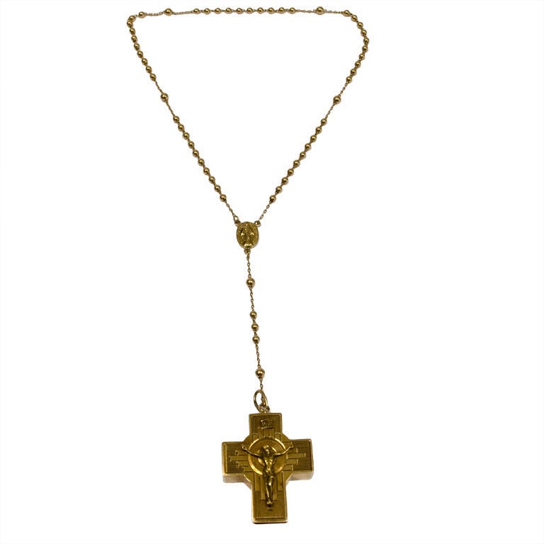 TIFFANY Crucifix and Rosary Beads
