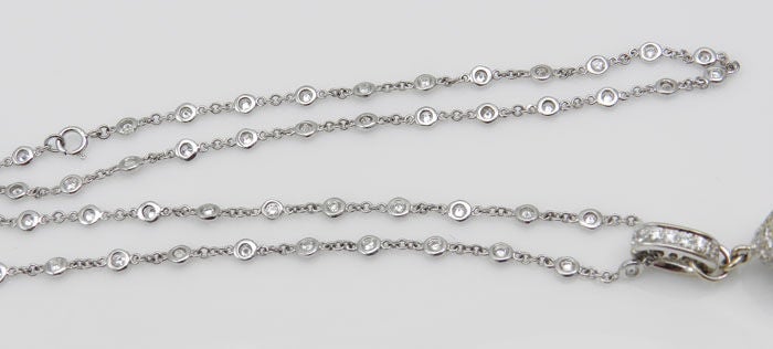 Majestic  180 Ct. Aquamarine Briolette Pendant with Diamonds