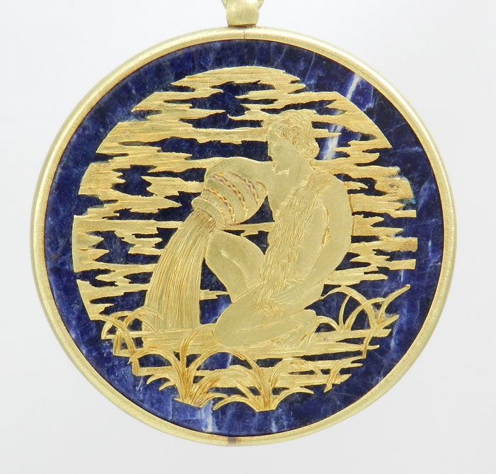 BUCCELLATI  Aquarius Lapis Pendant and Chain