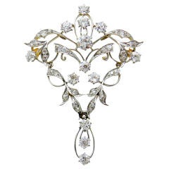 Lovely Edwardian Diamond Pendant Brooch