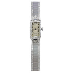 Antique BULOVA Fine Art Deco Diamond Ladies Wristwatch