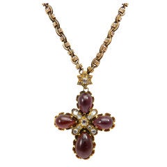 Antique Garnet and Diamond Cross and Star of David