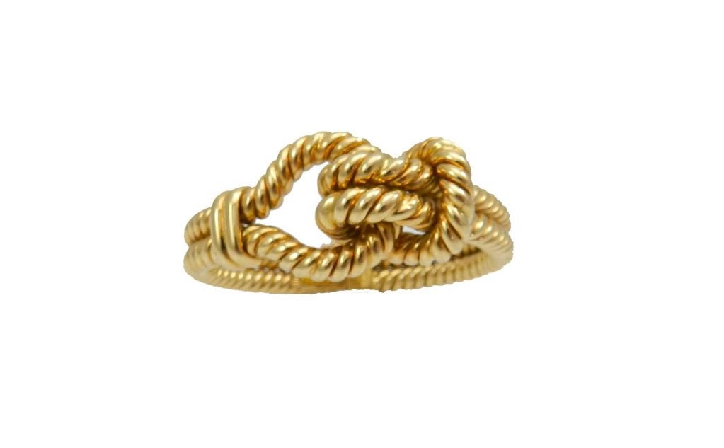 Rope design 18kt. yellow gold bangle bracelet nautical knot 7