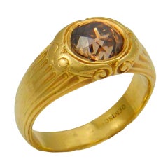 Art Nouveau Cognac Diamond Ring