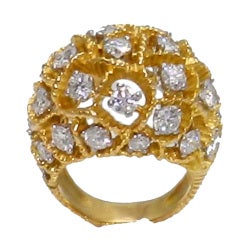 Fantastic French Diamond Cluster Ring