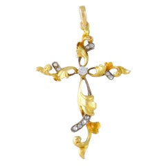 Art Nouveau Diamond Cross