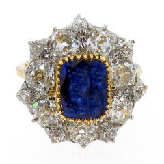 Scintillating Antique Sapphire and Diamond Ring