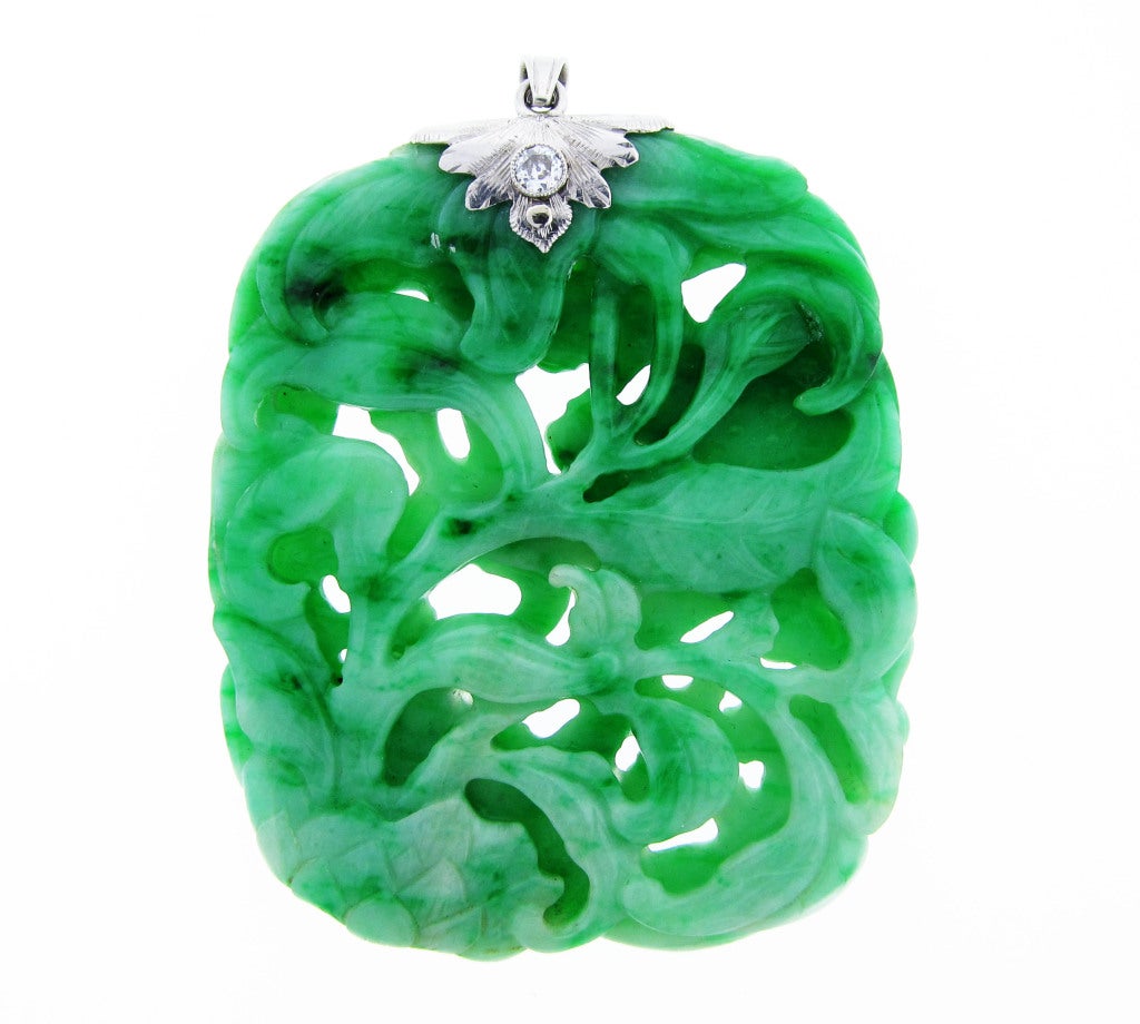 Women's Finely Carved Jade Pendant