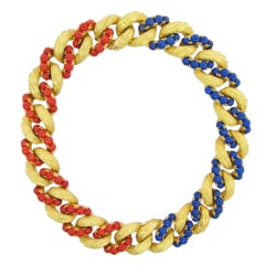 Striking Coral and Lapis Necklace Bracelet Combination