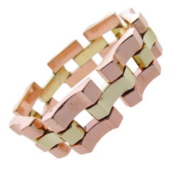 Pink and Yellow Gold 40's Link Bracelet