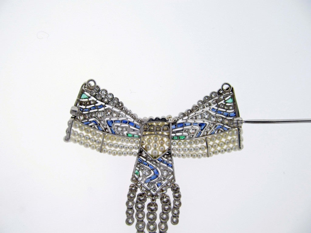 Women's Exquisite Edwardian Bow Pendant Brooch