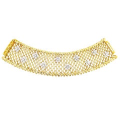 Fabulous 50's  Tapering Cuff Style Diamond  Bracelet