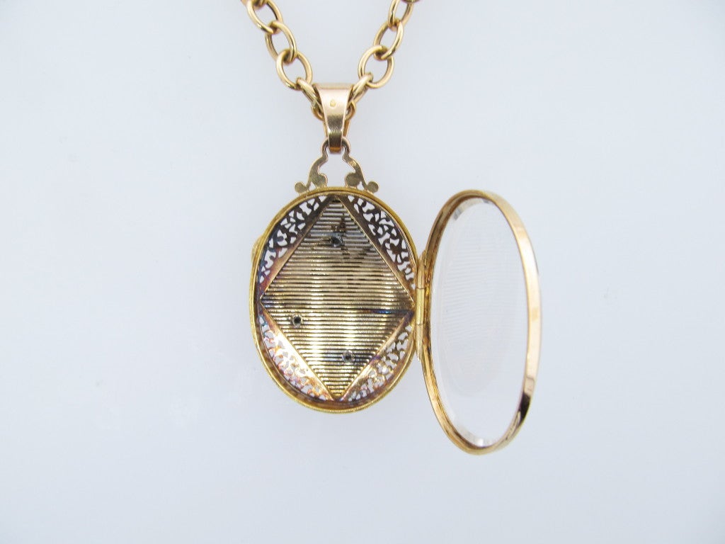 Victorian Antique French Open Work Rose Gold Locket