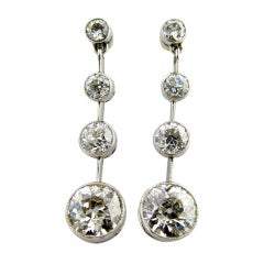 Exquisite 1920's Diamond Drop Earrings
