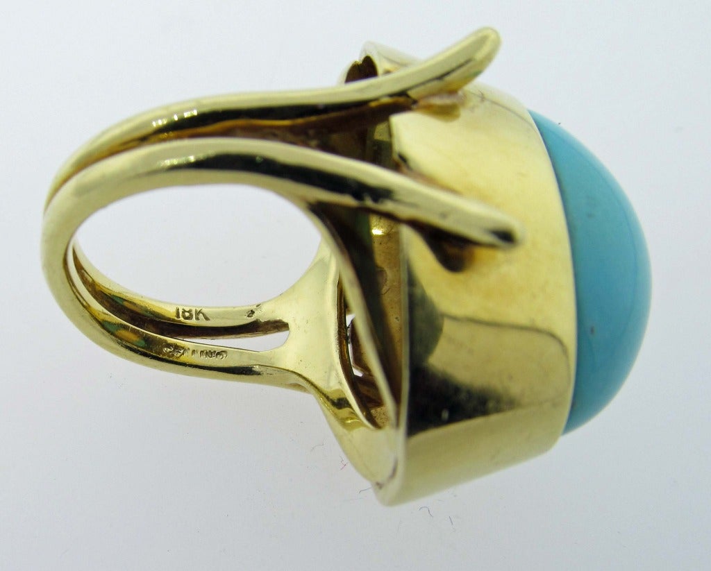 Contemporary Cellino Turquoise Ring For Sale