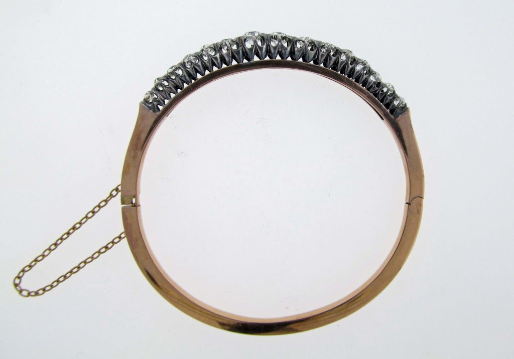 Antique Mine Cut Diamond Bangle