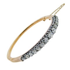Antique Mine Cut Diamond Bangle