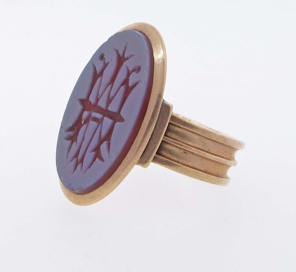 Antique Carnelian Signet Intaglio Ring