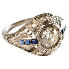 Early Art Deco platinum and diamond engagement ring