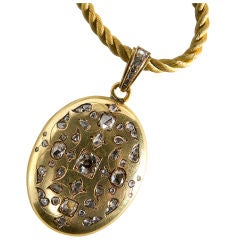 Extraordinary French rose diamond and gold locket