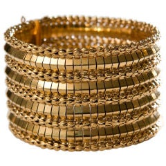 Stunning  wide pink gold bracelet
