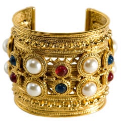 Fabulous Designer cuff with faux jewels by Ben Amun