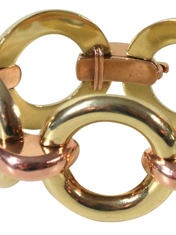 Retro pink and green Gold bracelet