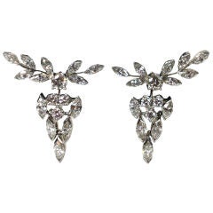 Platinum and Diamond drop earrings