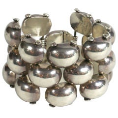 Heavy Mexican Silver Link Bracelet