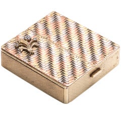 Cartier Tricolor Woven Gold and Diamond Spring Hinged Box