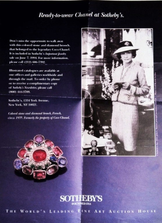 Fine and rare vintage Maison Gripoix item for Chanel. Item after Coco Chanel's legendary and iconic jewel (see attached image), designed by Robert Goossens. Stunning multi-color 'poured' glass cabochon mounted item. Gilt metal setting retains