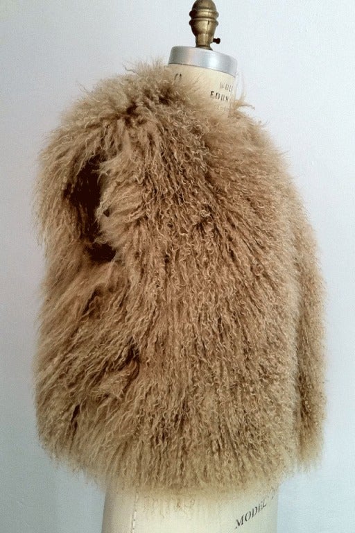 Women's Mongolian Curly Lamb Fur Vest 1980s