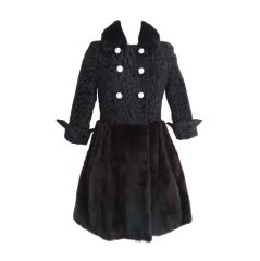 Swakara and Mink Coat Dress 1950s