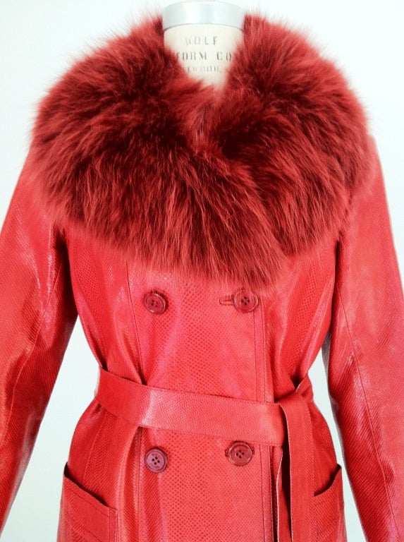 Women's GUCCI Snakeskin Belted Trench 1970s