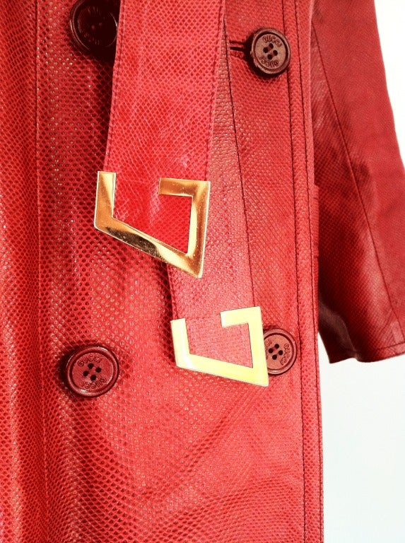 GUCCI Snakeskin Belted Trench 1970s 3