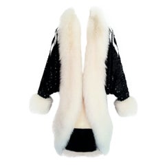 Retro Arctic Fox Beaded 'Flapper' Couture 1987