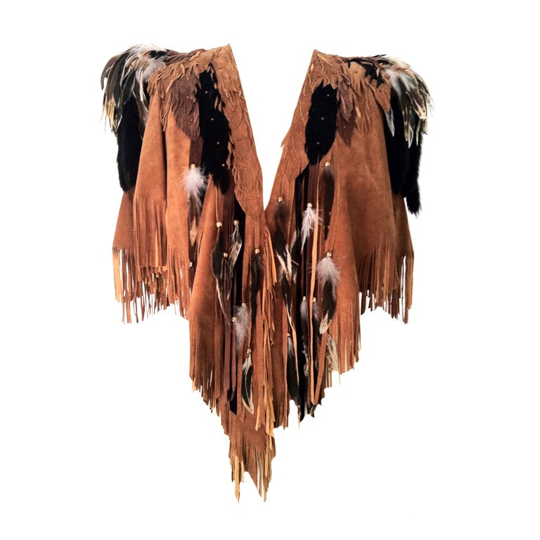 Artisan Leather and Fur Cape 1970s