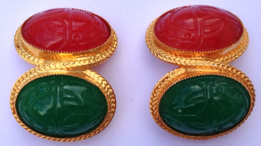 WILLIAM de LILLO 'Egyptian Revival' Ear Clips 1970