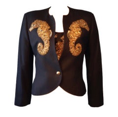 Retro CHRISTIAN DIOR 'Seahorse' Jacket and Bustier 1980s