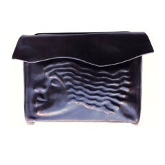 Sculpted Leather Clutch 1980s