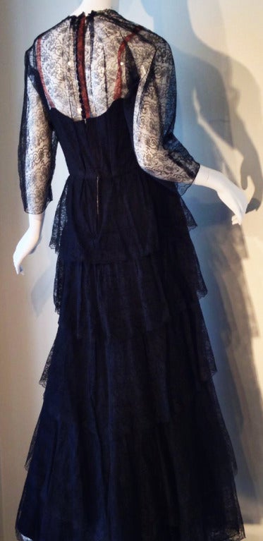 Adrian Lace Gown 1940s 2