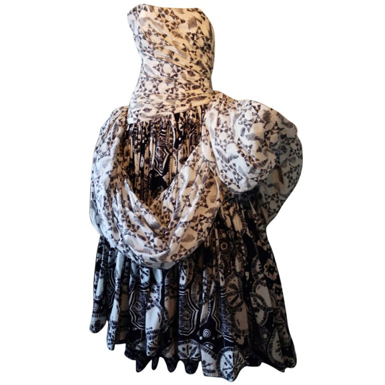 Mid 60s-early 1970s Louis Feraud Couture Cotton BallGown