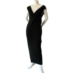 1990s ISSEY MIYAKE Pleated & Sculpted Evening Gown