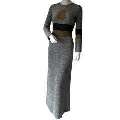 1960s RUDI GERNREICH Metallic Knit Gown