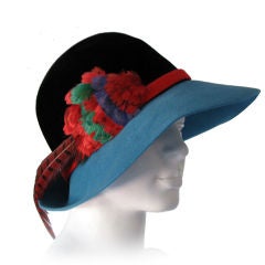 1960s Saks Fifth Avenue Felt & Feather Hat
