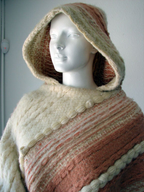 1970s MARTINE GRUBER 'Art To Wear' Hooded Cape 2