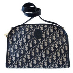 1970s CHRISTIAN DIOR Logo Canvas Shoulder Bag