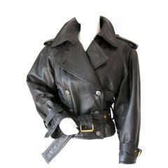 Vintage 1980s MOSCHINO 'Motorcycle' Leather Jacket